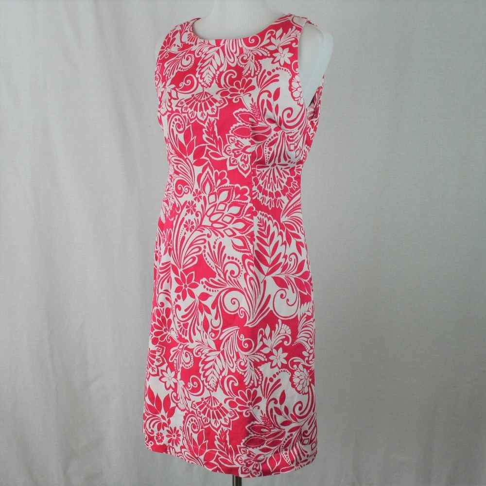Pappagallo Floral Dress In Pink and White - Picture 5 of 7